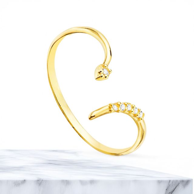 Anillo Serpenti oro amarillo 18 KT con circonitas