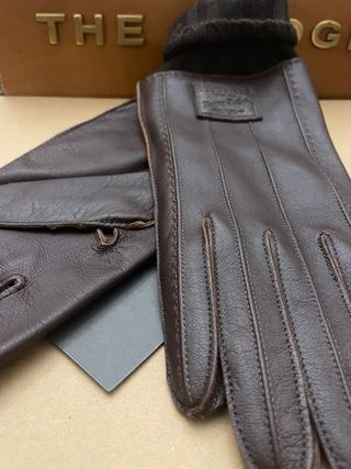 Guanti The Bridge Pelle e Lana Merino Marrone