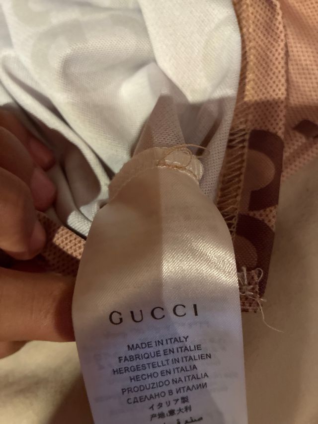Polo Gucci Beige/Marrone GG Monogram