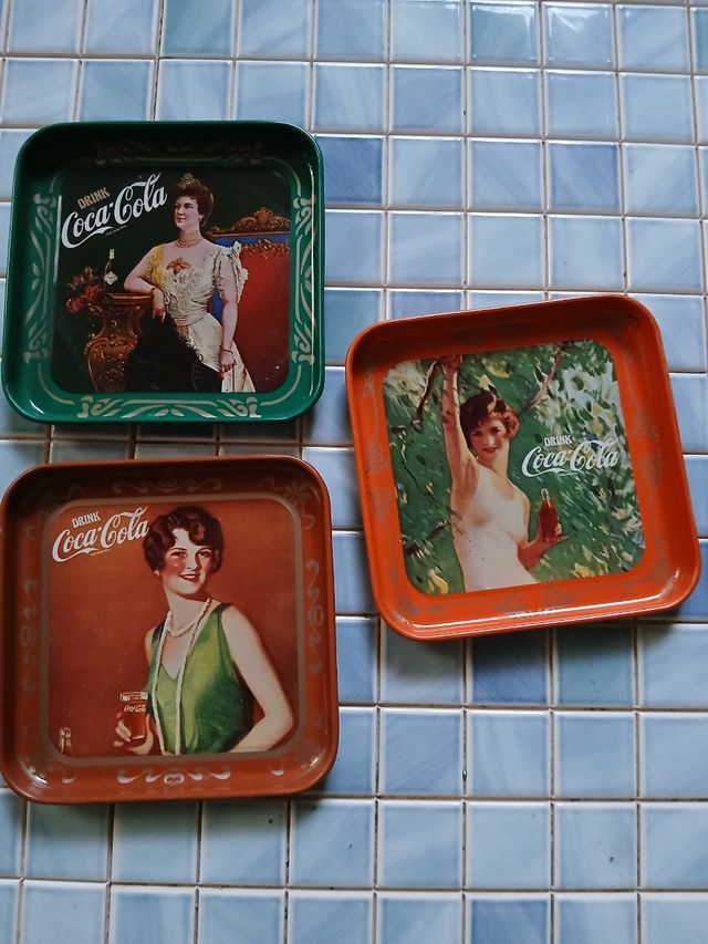 Lote de posavasos metal Coca-cola vintage.