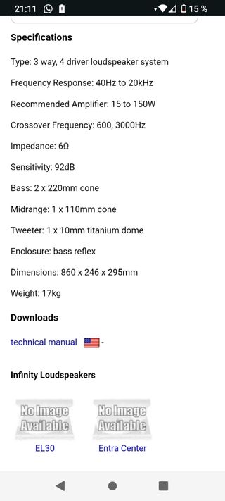 Altavoces pie suelo Infinity