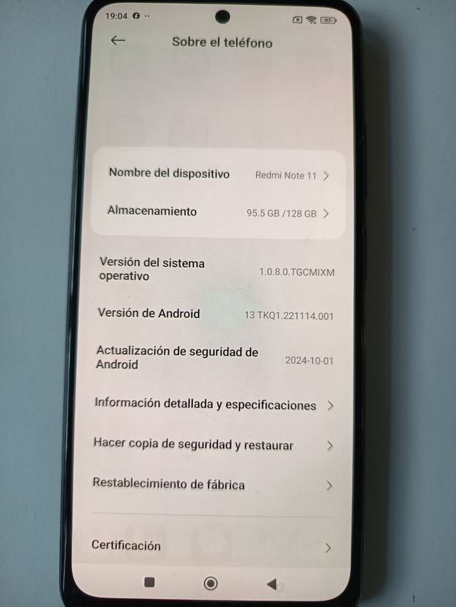 Móvil Xiaomi Redmi Note 11 (para reparar o piezas)