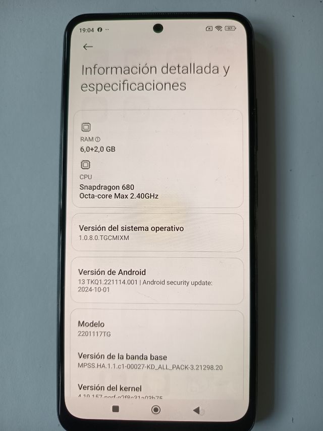 Móvil Xiaomi Redmi Note 11 (para reparar o piezas)