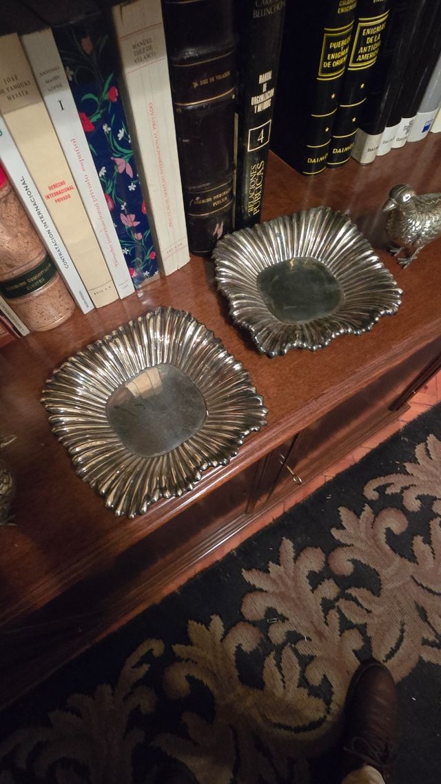 Pareja Faisanes y platos Metálicos Decorativos