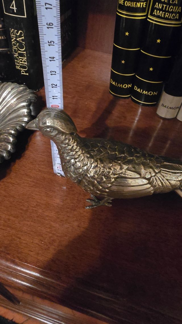 Pareja Faisanes y platos Metálicos Decorativos