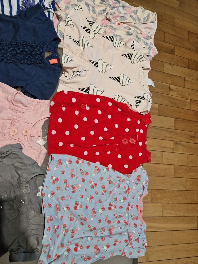 Lote 7 vestidos y 2 mono niña verano 3 mes