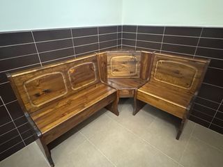 Banco esquinero rústico madera