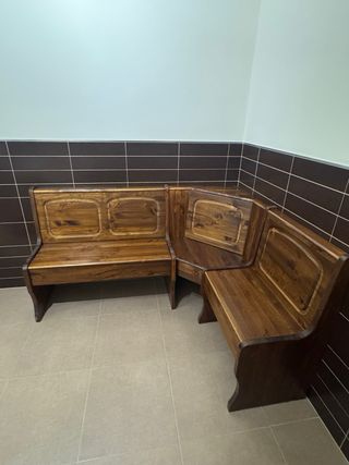Banco esquinero rústico madera