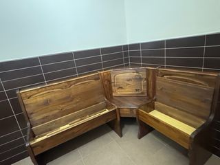 Banco esquinero rústico madera