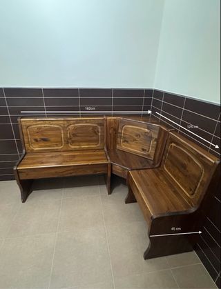 Banco esquinero rústico madera