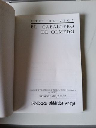 Libro El caballero de Olmedo (Vicens Vives)