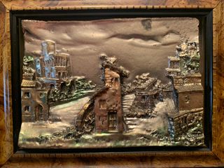 CUADRO ITALIANO REPUJADO SOBRE ESPEJO