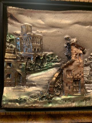 CUADRO ITALIANO REPUJADO SOBRE ESPEJO