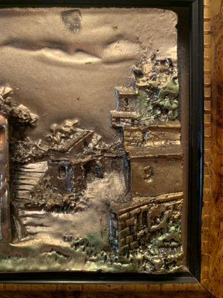 CUADRO ITALIANO REPUJADO SOBRE ESPEJO