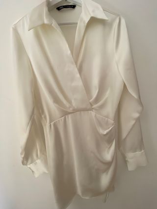 vestido blanco zara talla xs