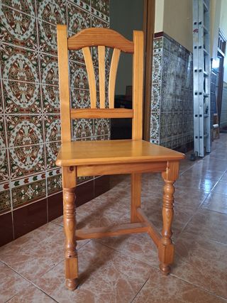 Sillas de madera rústicas, conjunto de 6