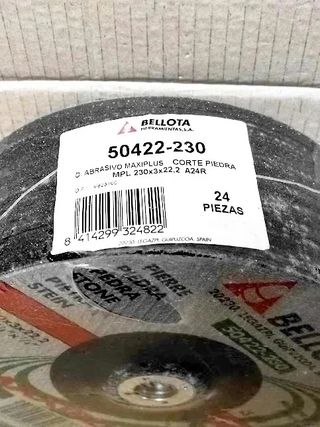 Lote 24 discos corte piedra Bellota 230