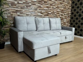 Sofá Cama Gris Tercio Pelo claro Nuevo en oferta!