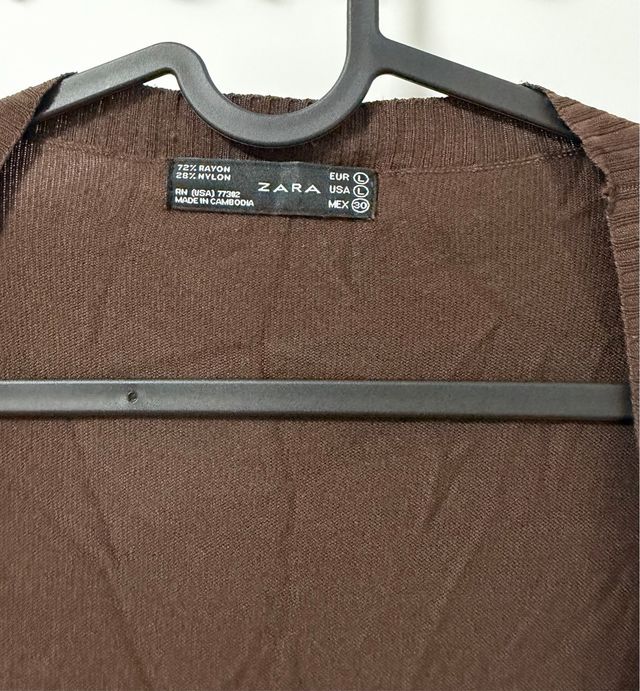 Chaqueta Zara punto marrón