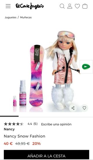 Nancy Esquiadora con Snowboard y Gafas