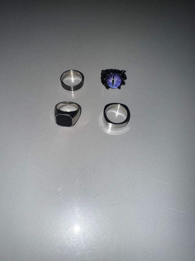 Lote 4 Anillos Plata y Morado
