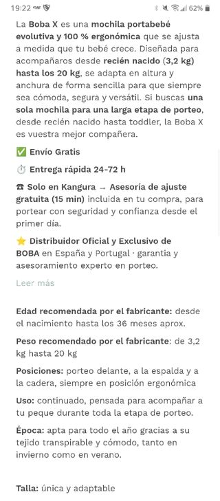 Mochila Boba X portabebés ergonómica