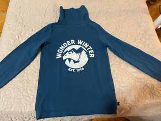 Lupetto bambino blu con stampa montagna