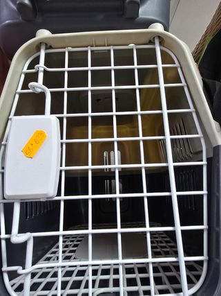 Transportín para gato beige y gris