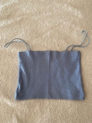 Crop top tirantes azul