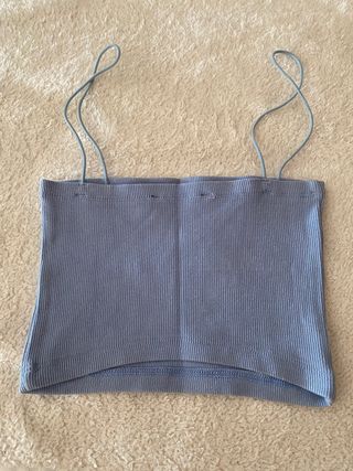 Crop top tirantes azul