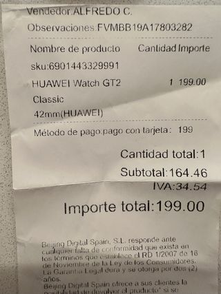Huawei Watch GT 2 Negro/Plata