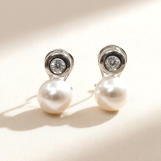 Pendientes TYNEL Oro 18K con Perlas y brillantes
