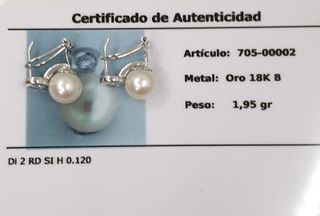Pendientes TYNEL Oro 18K con Perlas y brillantes