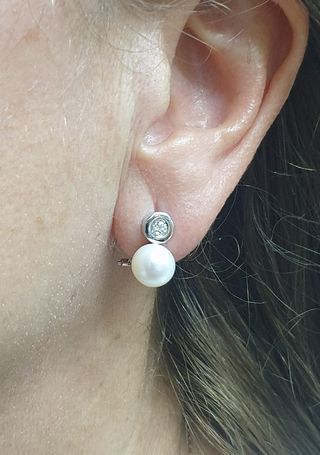Pendientes TYNEL Oro 18K con Perlas y brillantes