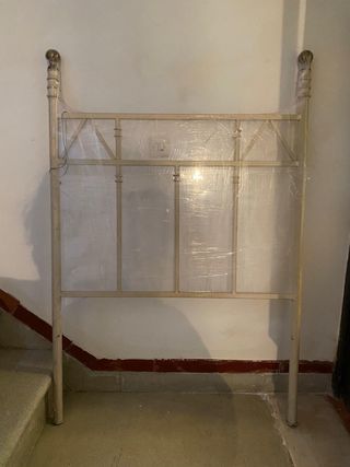 Cabecero cama 90 cm metal beige y dorado