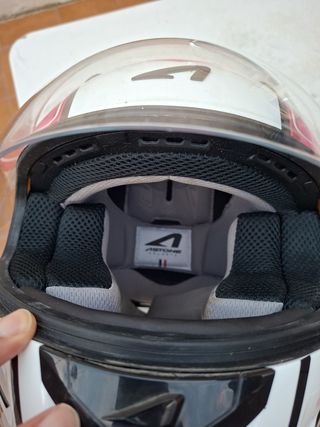 Casco Moto Talla XS Rosa y Blanco