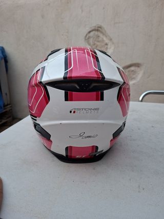 Casco Moto Talla XS Rosa y Blanco