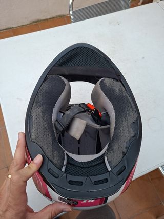 Casco Moto Talla XS Rosa y Blanco