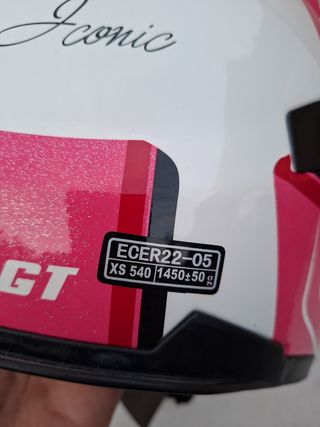 Casco Moto Talla XS Rosa y Blanco