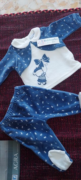 Completo ciniglia neonata Bidibimbo 1/3 mesi