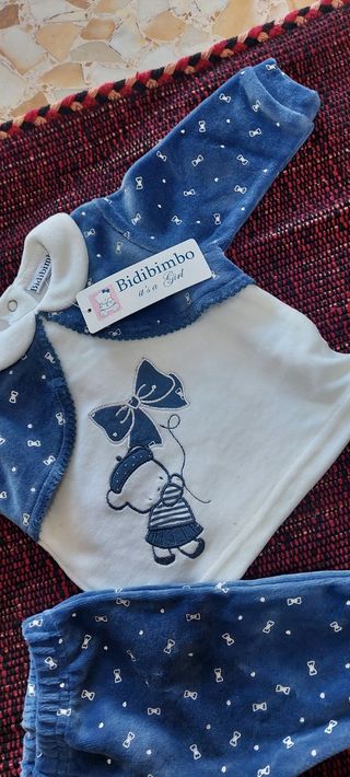 Completo ciniglia neonata Bidibimbo 1/3 mesi