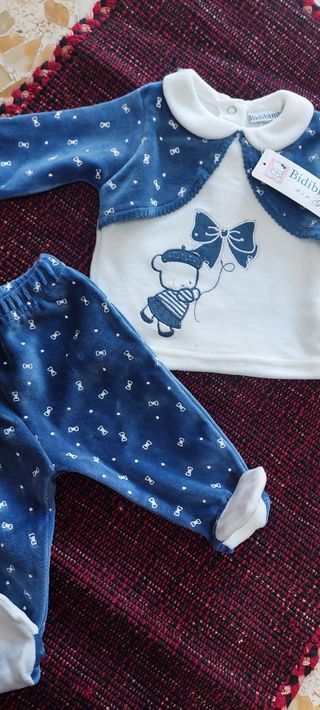 Completo ciniglia neonata Bidibimbo 1/3 mesi