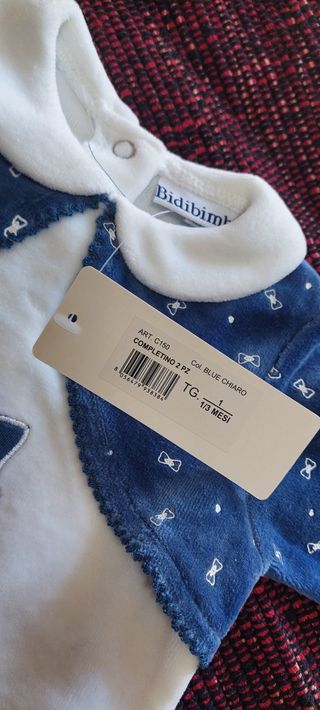 Completo ciniglia neonata Bidibimbo 1/3 mesi