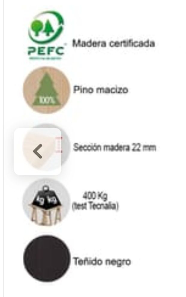 Caballetes madera negros, regulables 70 cm