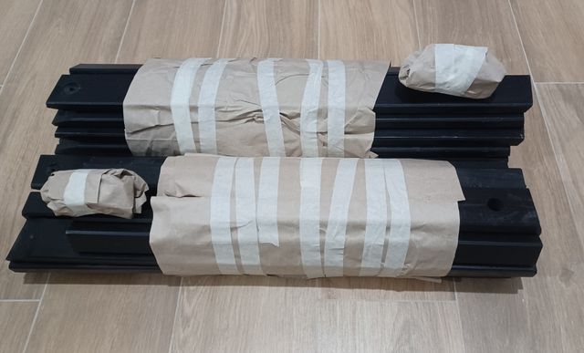 Caballetes madera negros, regulables 70 cm