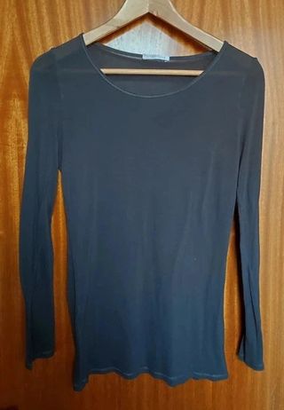 Camiseta gris Promod manga larga viscosa