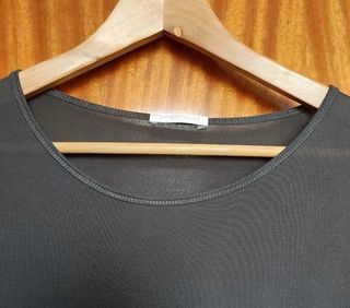 Camiseta gris Promod manga larga viscosa