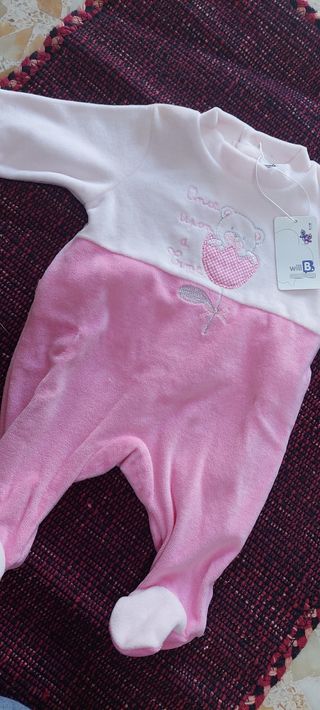 Tutina ciniglia 0/3 mesi orsetto rosa