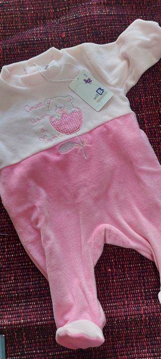 Tutina ciniglia 0/3 mesi orsetto rosa