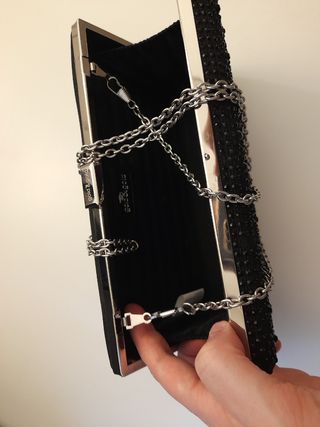 Bolso de fiesta negro Gold&Gold con cadena